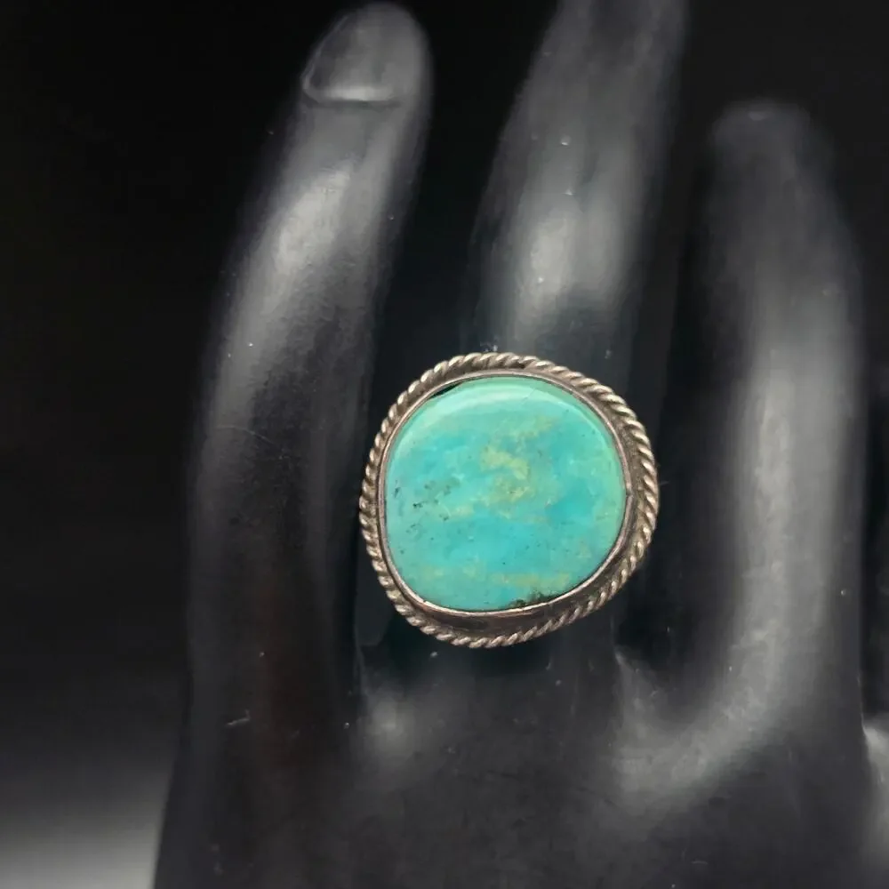 Native Sterling Silver Turquoise Ring Size 5